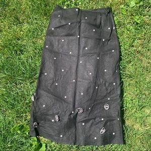 Black Linen Skirt